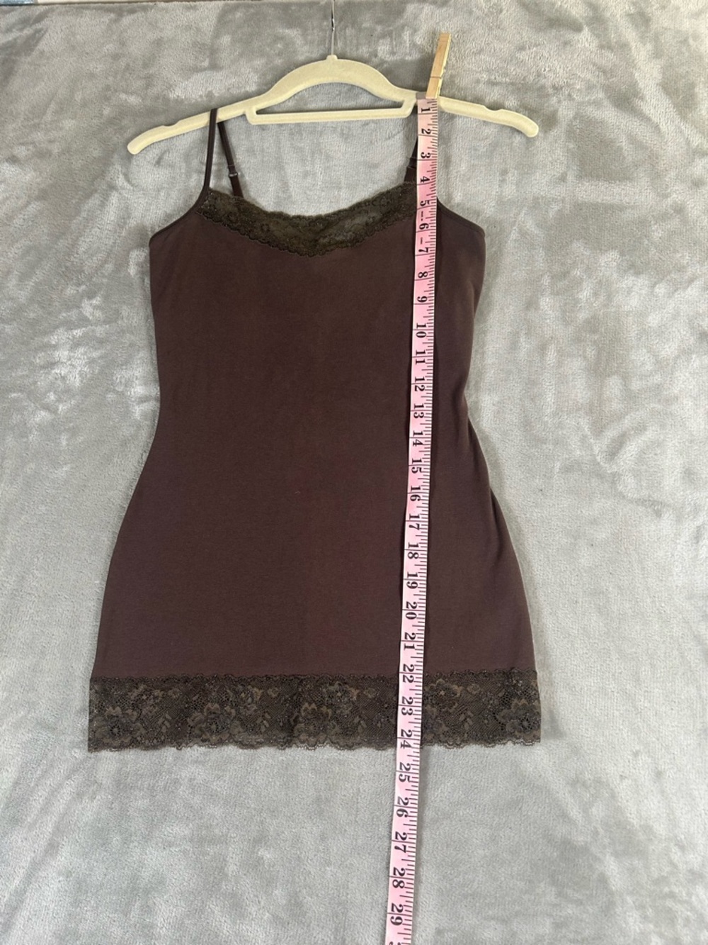 Express Lace Trim Slip Dress Cami - Dark Brown - Picture 7 of 10